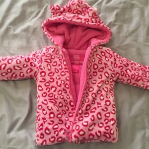 Pink leopard print coat